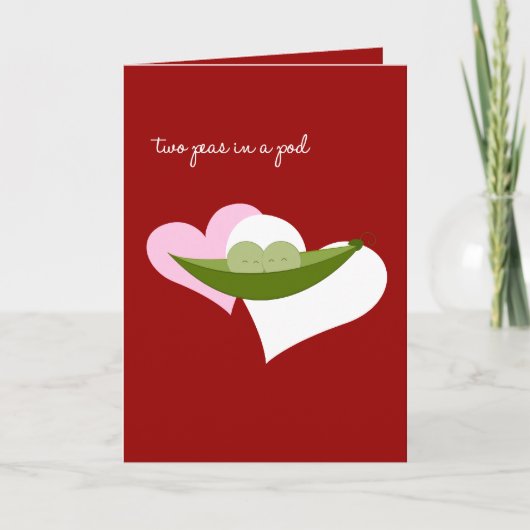 Twee erwten in een peul feestdagen kaart (Voorkant)