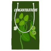 Twee erwten in een peul feliciteren klein cadeauzakje (Voorkant)