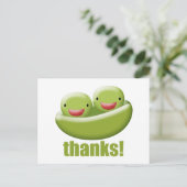 Twee erwten in een peul geven Bedankt Briefkaart (Staand voorkant)