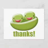 Twee erwten in een peul geven Bedankt Briefkaart (Voorkant)