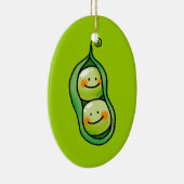 Twee erwten in een peul keramisch ornament (Rechts)