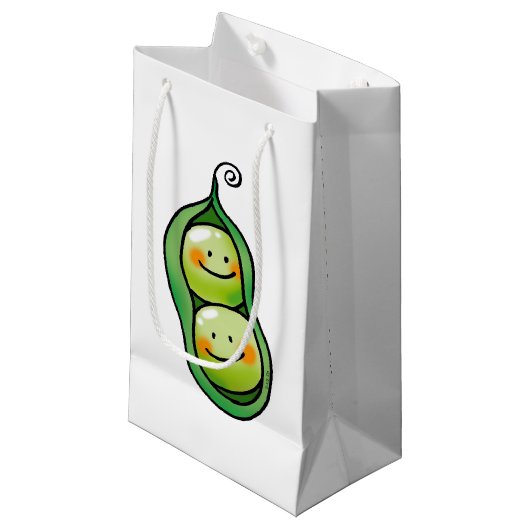Twee erwten in een peul klein cadeauzakje (Voorkant Gekanteld)