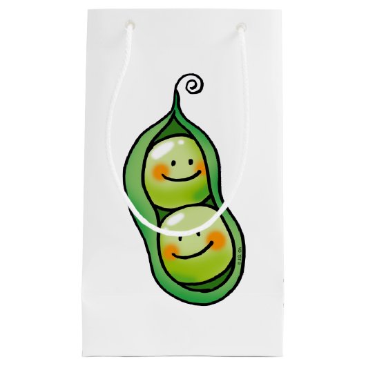 Twee erwten in een peul klein cadeauzakje (Voorkant)