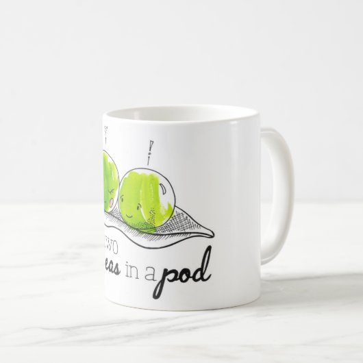Twee erwten in een peul koffiemok (Voorkant rechts)