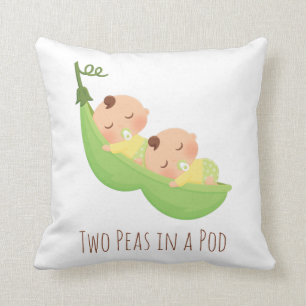 Twee erwten in een peul Mooie babykamer kussen