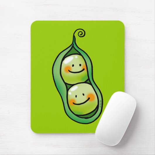 Twee erwten in een peul muismat (Met muis)