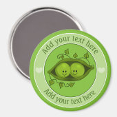 Twee erwten in een peul op maat magneet (Voorkant / Achterkant)