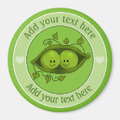 Twee erwten in een peul op maat magneet (Voorkant)