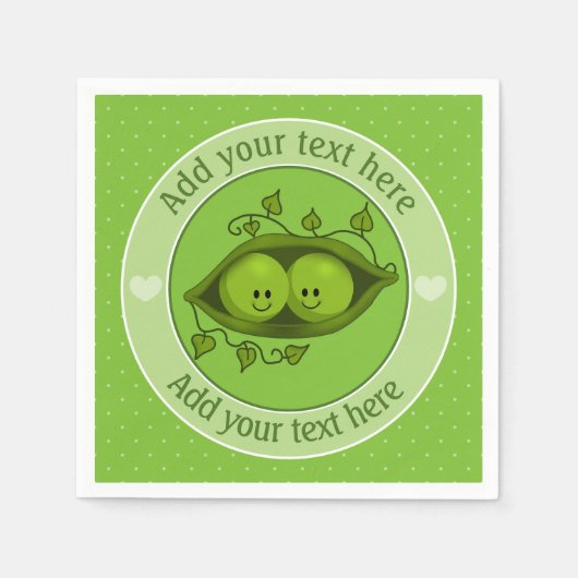 Twee erwten in een peul op maat servet (Voorkant)