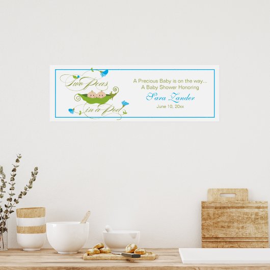 Twee erwten in een peul | Ping Banner Poster (Keuken)