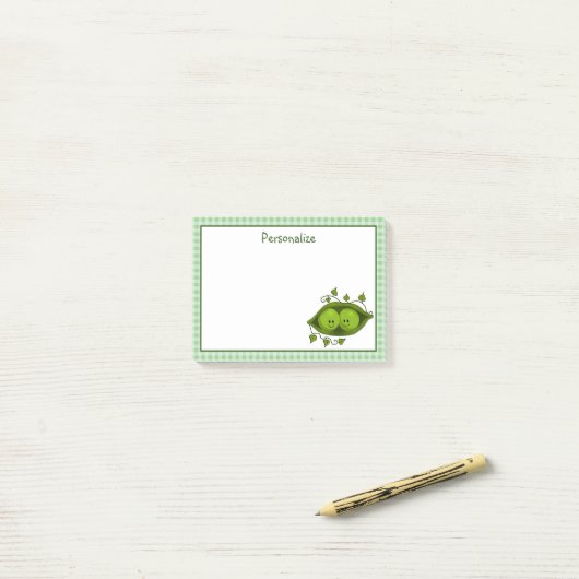Twee erwten in een peul post-it® notes (Op bureau)