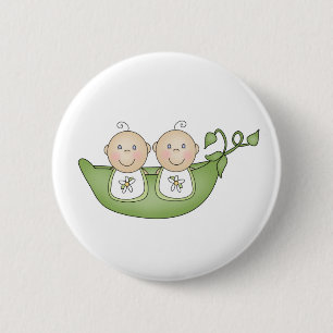 Twee erwten in een peul ronde button 5,7 cm