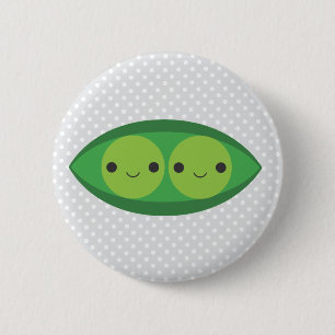 Twee Erwten in een Peul Ronde Button 5,7 Cm