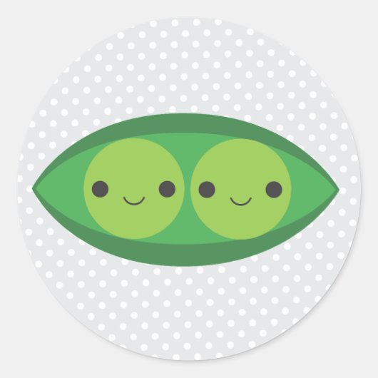 Twee erwten in een peul ronde sticker (Voorkant)