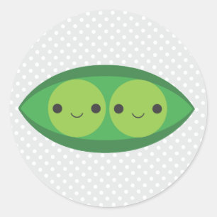 Twee erwten in een peul ronde sticker