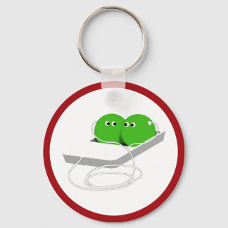 Twee erwten in een peul sleutelhanger