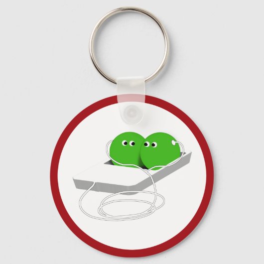Twee erwten in een peul sleutelhanger (Voorkant)