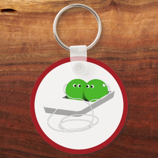 Twee erwten in een peul sleutelhanger (Voorkant)