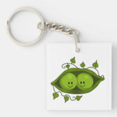 Twee erwten in een peul sleutelhanger (Voorkant)