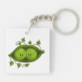 Twee erwten in een peul sleutelhanger (Achterkant)