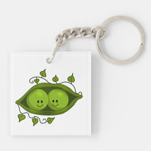 Twee erwten in een peul sleutelhanger (Achterkant)