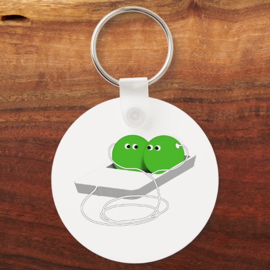 Twee erwten in een peul sleutelhanger (Voorkant)