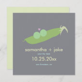 Twee erwten in een peul sparen de Datum: Grijs Save The Date (Voorkant / Achterkant)