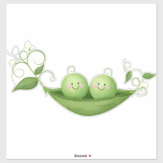 Twee erwten in een peul sticker (Vel)