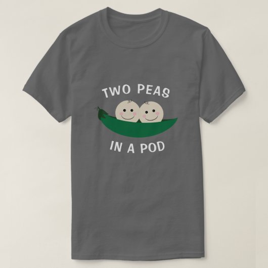 Twee erwten in een peul t-shirt (Design voorkant)