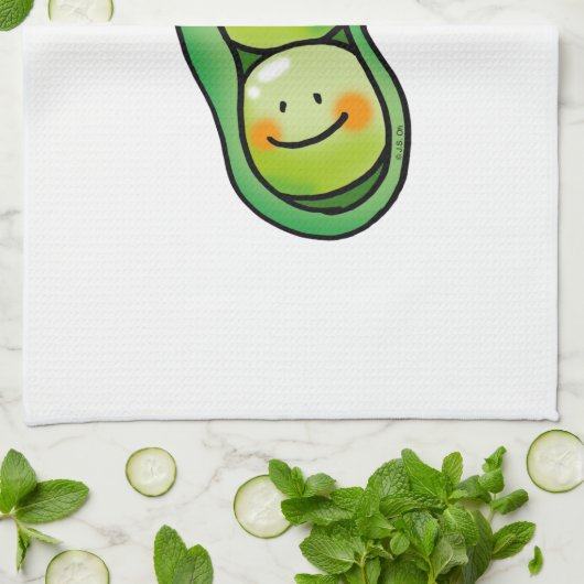 twee erwten in een peul theedoek (Gevouwen)