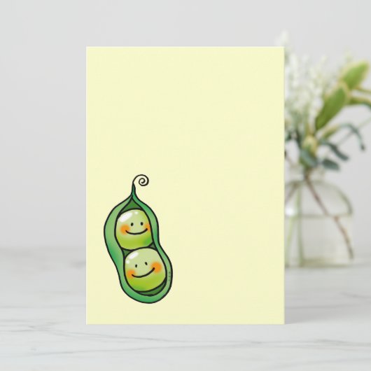 Twee erwten in een peul, twee baby showers kaart (Staand voorkant)