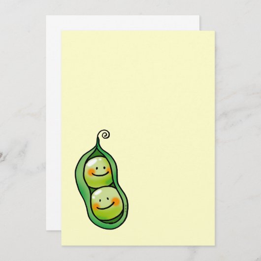 Twee erwten in een peul, twee baby showers kaart (Voorkant / Achterkant)