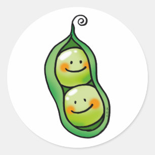 Twee erwten in een peul, twee baby showers ronde sticker