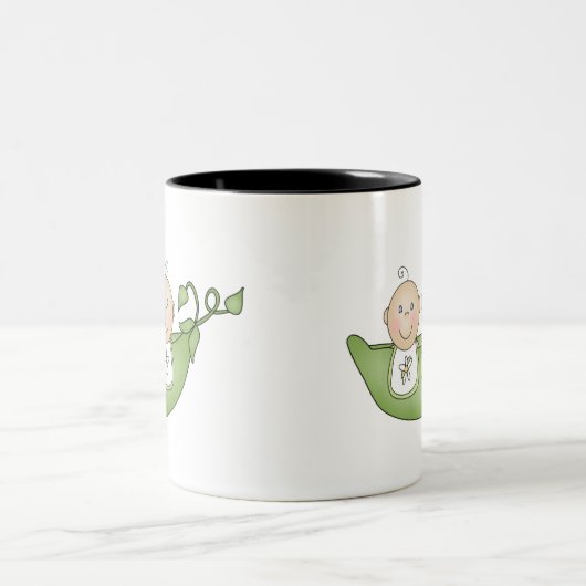 Twee erwten in een peul tweekleurige koffiemok (Center)