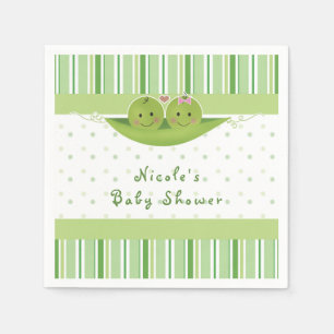 Twee erwten in een peul Tweeling Baby Shower Feest Servet