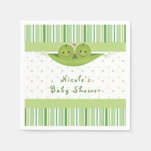 Twee erwten in een peul Tweeling Baby Shower Feest Servetten