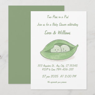 Twee Erwten In Een Peul Tweeling Baby Shower Uitno Kaart