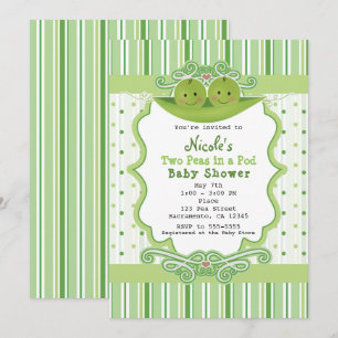 Twee erwten in een peul Tweeling babyshower uitnod Kaart
