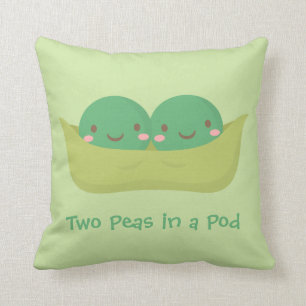 Twee erwten in een peul tweeling kinderkamer decor kussen