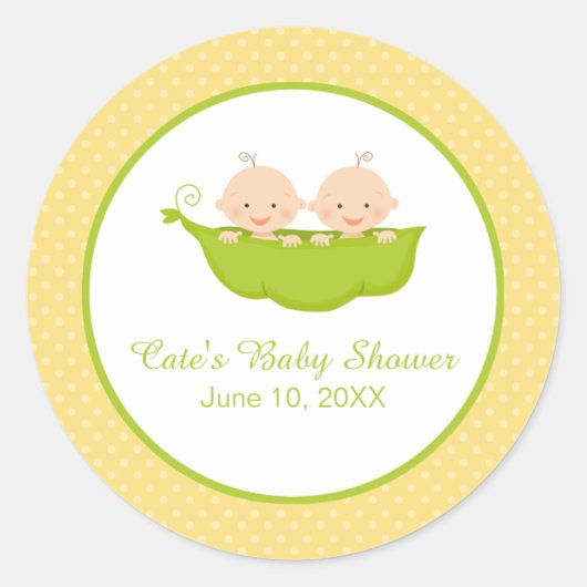 Twee erwten in een peul, Twindenergie Baby shower  Ronde Sticker (Voorkant)