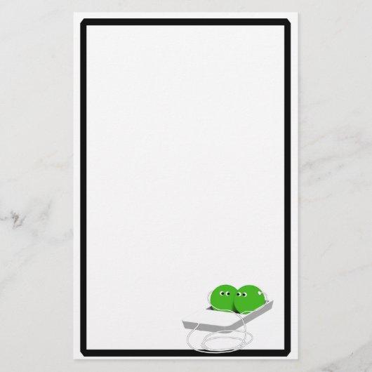 Twee erwten in een peul (voeg Jouw tekst toe) Briefpapier (Voorkant)