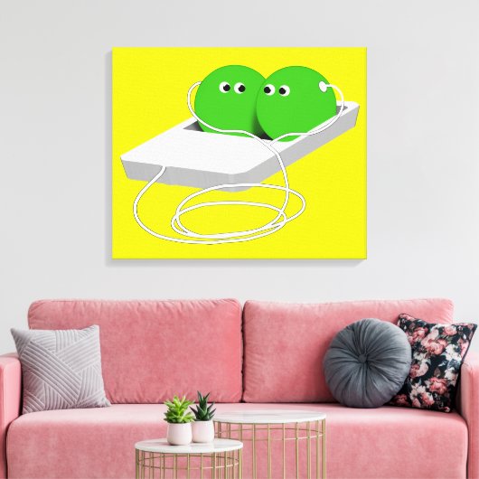 Twee erwten in een peul (voeg Jouw tekst toe) Canvas Afdruk (Insitu (Woonkamer))