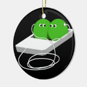 Twee erwten in een peul (voeg Jouw tekst toe) Keramisch Ornament (Links)