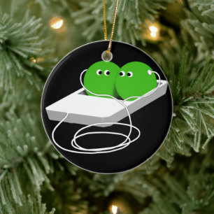 Twee Erwten In Een Peul (Voeg Uw Tekst Toe) Keramisch Ornament