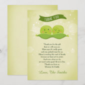 Twee erwten in een pod Baby shower Dank je kaart T (Voorkant / Achterkant)