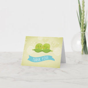 Twee erwten in een pod Baby shower Dank je Twin bo Bedankkaart
