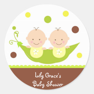 Twee erwten in een pod Baby shower dank u Stickers