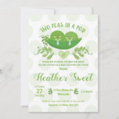 Twee erwten in een Pod Baby shower Invitation Twin Kaart (Voorkant)