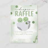 Twee Erwten in een Pod Baby shower Luier Raffle Informatiekaartje (Voorkant)