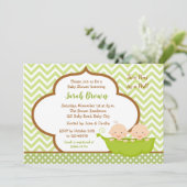 Twee erwten in een pod Baby shower (neutraal) Kaart (Staand voorkant)